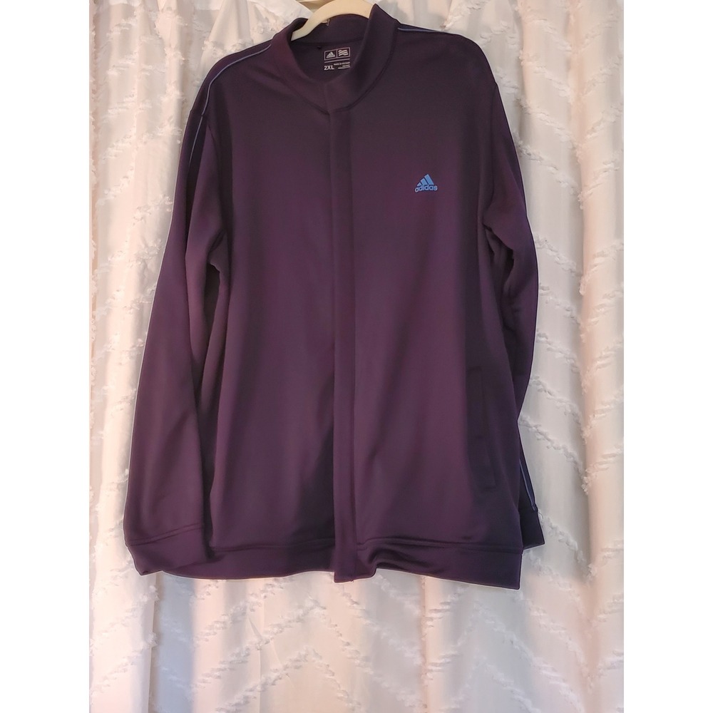 Adidas Golf Mens XXL Blue Track Jacket Full Zip‎ Performance Lightweight